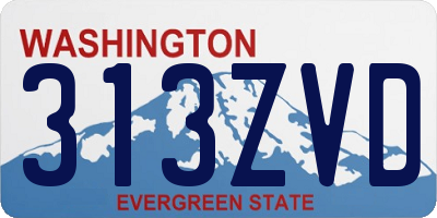 WA license plate 313ZVD