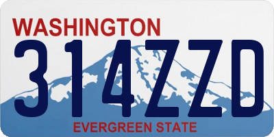 WA license plate 314ZZD