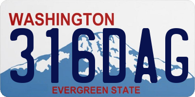 WA license plate 316DAG