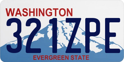 WA license plate 321ZPE