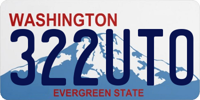 WA license plate 322UTO