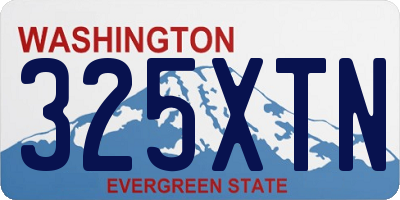 WA license plate 325XTN