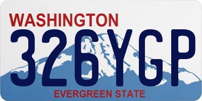 WA license plate 326YGP