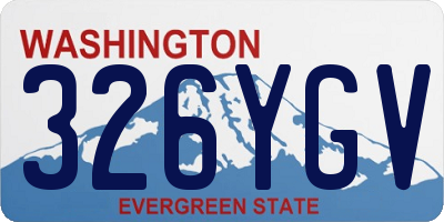 WA license plate 326YGV