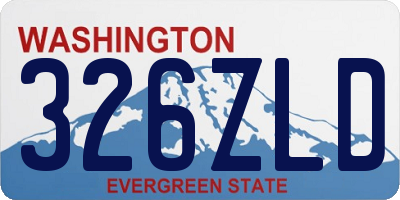 WA license plate 326ZLD