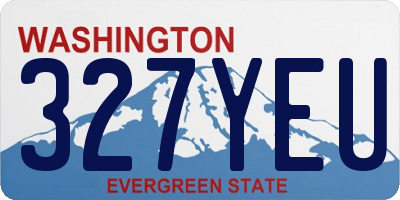 WA license plate 327YEU