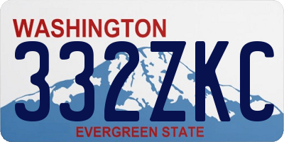 WA license plate 332ZKC