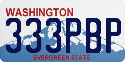 WA license plate 333PBP