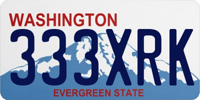 WA license plate 333XRK