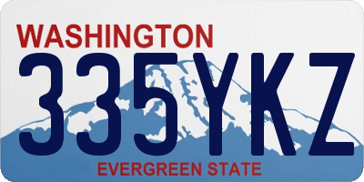 WA license plate 335YKZ