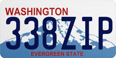 WA license plate 338ZIP