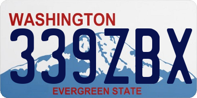 WA license plate 339ZBX