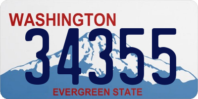 WA license plate 34355