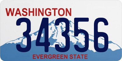 WA license plate 34356