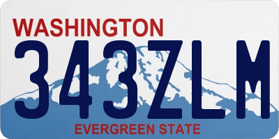 WA license plate 343ZLM