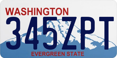 WA license plate 345ZPT