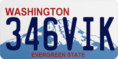 WA license plate 346VIK