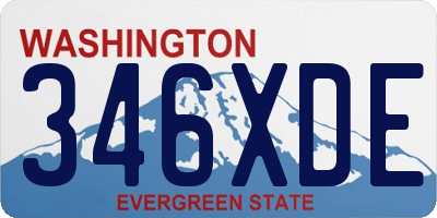 WA license plate 346XDE