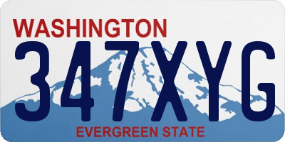 WA license plate 347XYG