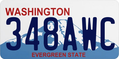 WA license plate 348AWC