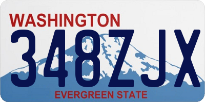 WA license plate 348ZJX