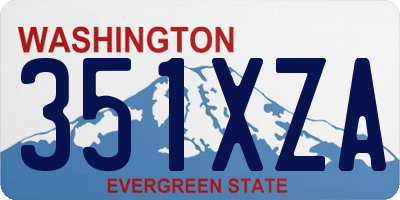 WA license plate 351XZA