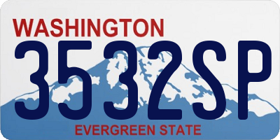 WA license plate 3532SP