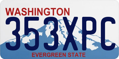 WA license plate 353XPC