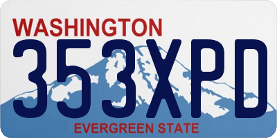 WA license plate 353XPD