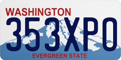 WA license plate 353XPO