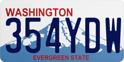 WA license plate 354YDW