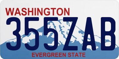 WA license plate 355ZAB