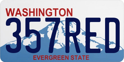 WA license plate 357RED