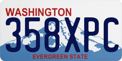 WA license plate 358XPC