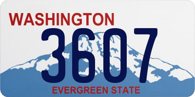 WA license plate 3607