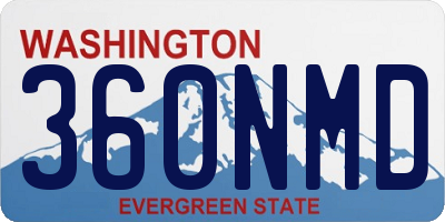 WA license plate 360NMD