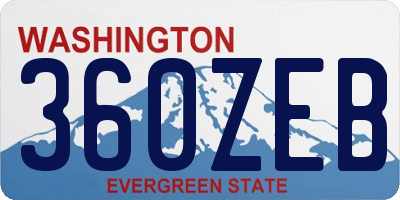 WA license plate 360ZEB