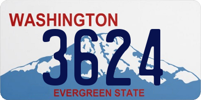 WA license plate 3624