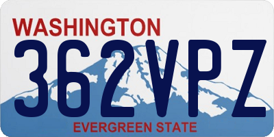 WA license plate 362VPZ