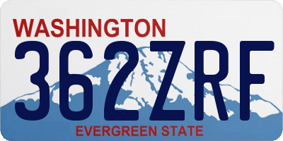 WA license plate 362ZRF