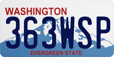 WA license plate 363WSP