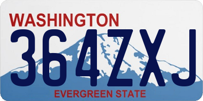 WA license plate 364ZXJ