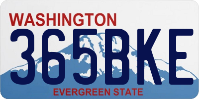 WA license plate 365BKE