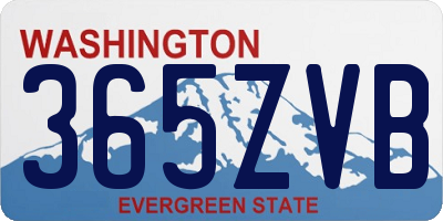 WA license plate 365ZVB