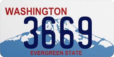 WA license plate 3669