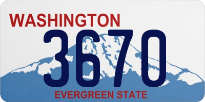 WA license plate 3670