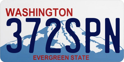 WA license plate 372SPN