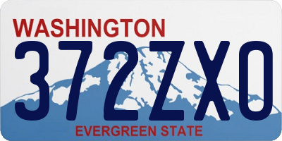 WA license plate 372ZXO