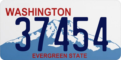 WA license plate 37454