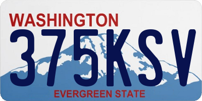 WA license plate 375KSV